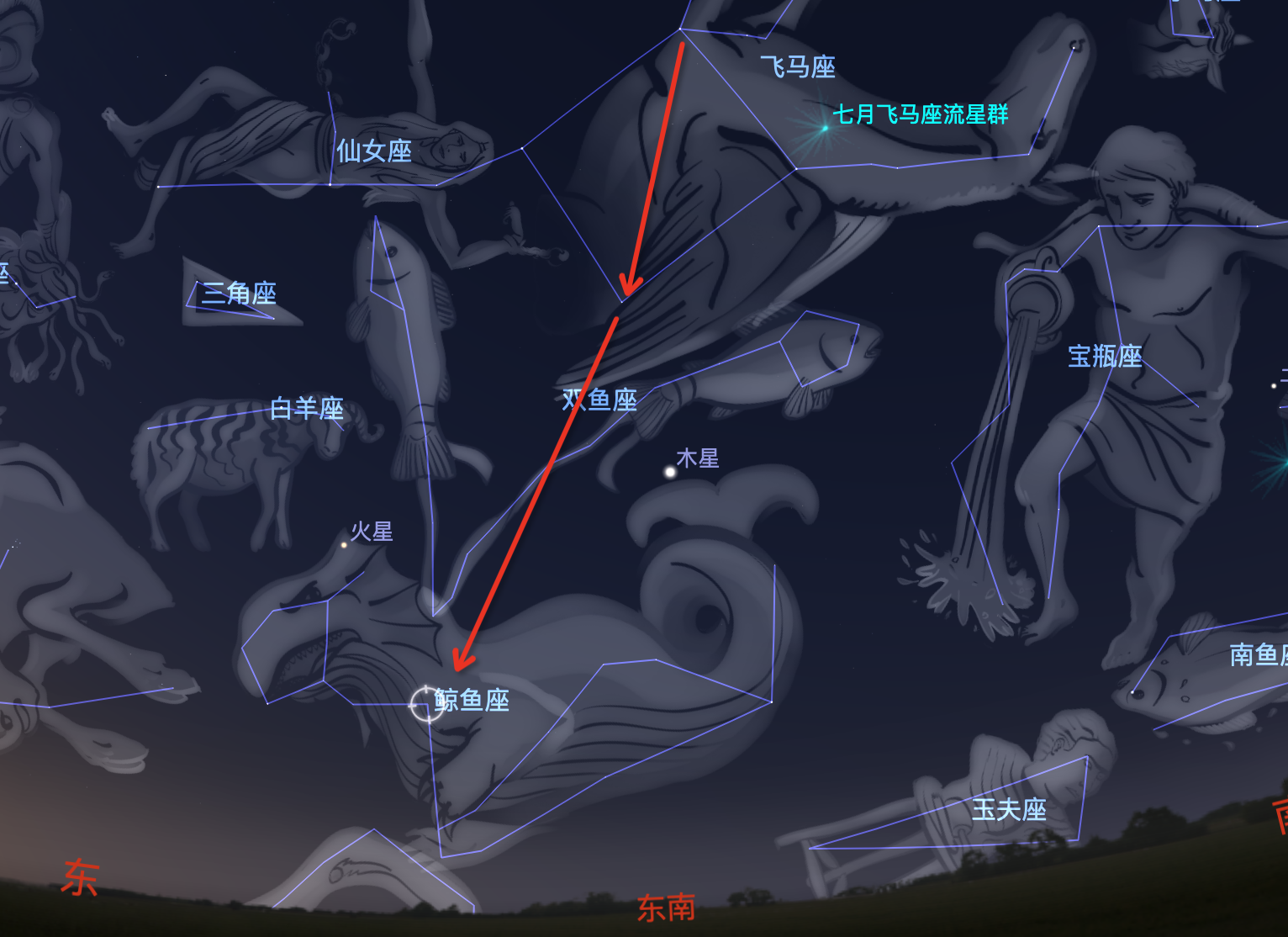 找到蒭藁增二并不难。来源:老A/stellarium