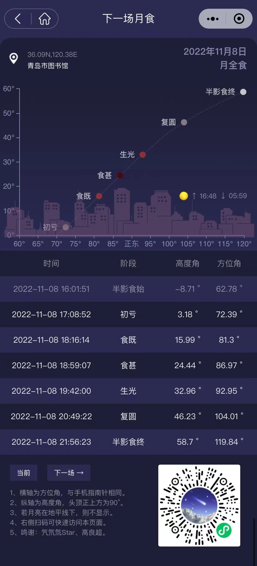 天文通小程序月食模拟